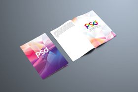 双折小册子样机模板双折页