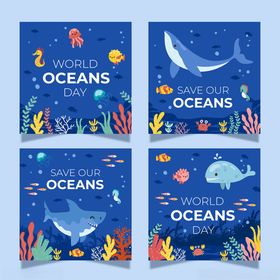 海洋主题创意插画海报