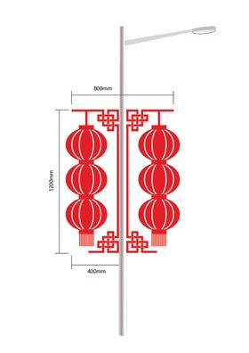 灯杆旗装饰 春节氛围