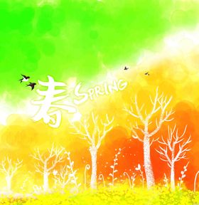 春天标题Spring矢量花