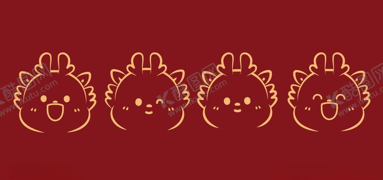 编号：78276102041743469672【酷图网】源文件下载-卡通剪纸龙矢量图