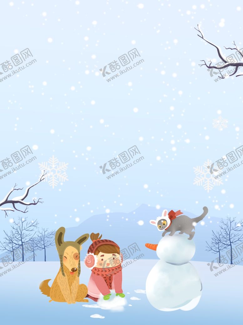 编号：78600105101246468236【酷图网】源文件下载-冬季卡通展板背景