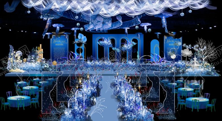 编号：13033109220924191647【酷图网】源文件下载-蓝色婚礼