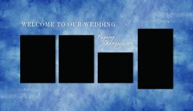 浅蓝色婚礼蓝色照片墙