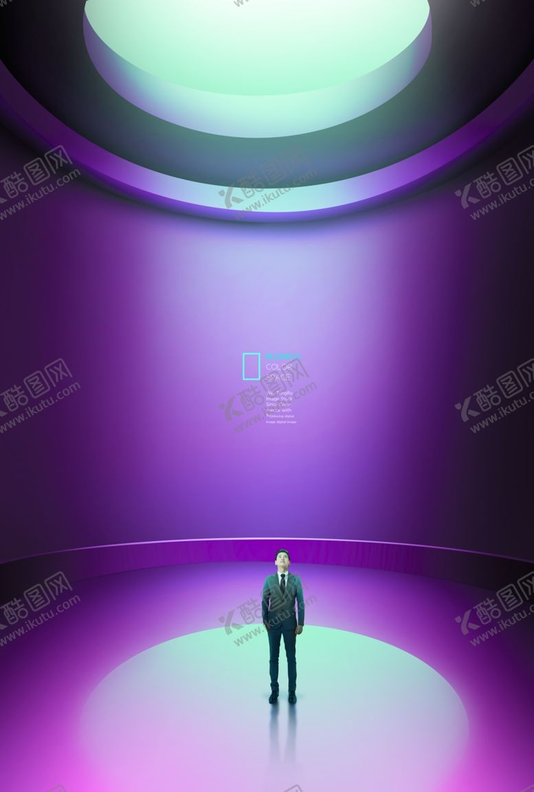 编号：12010305010512047724【酷图网】源文件下载-霓虹灯几何空间海报