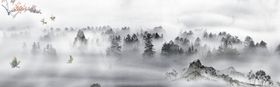 中国风背景挂画展板设计