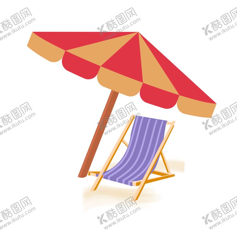 编号：65349704191345523418【酷图网】源文件下载-遮阳伞躺椅卡通背景海报素材
