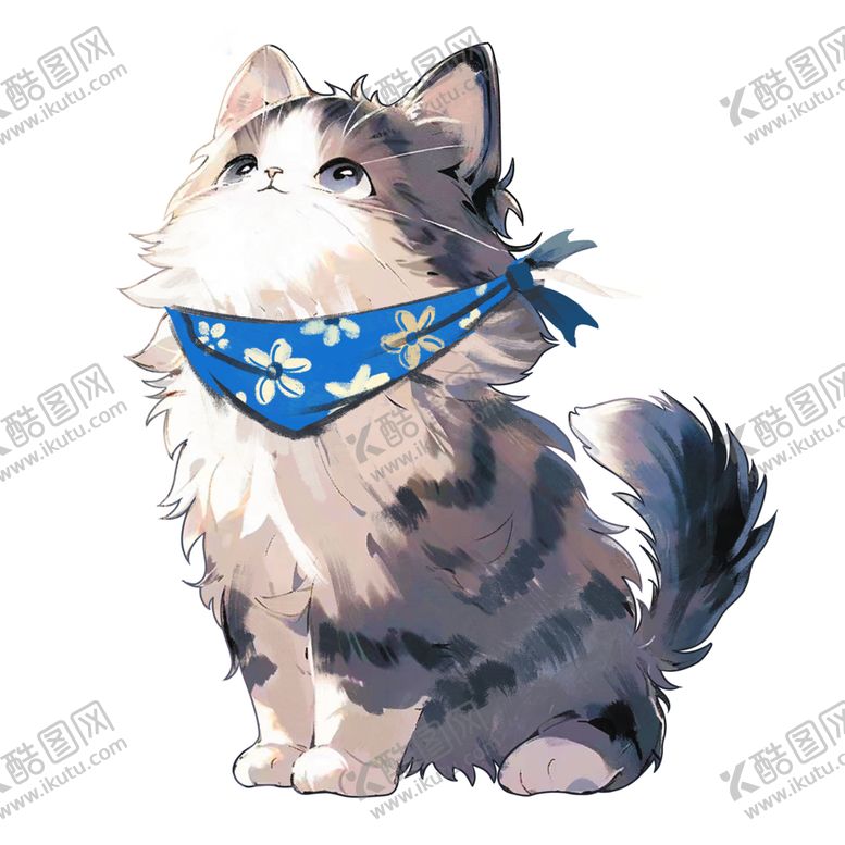 编号：83291002251025266263【酷图网】源文件下载-卡通围巾猫图案设计