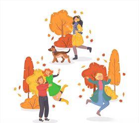 秋季散步人物