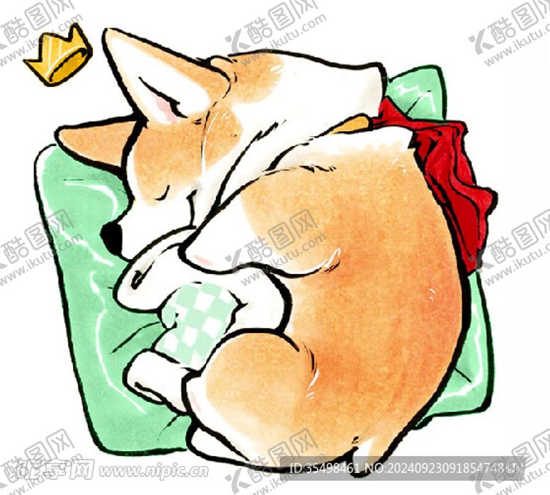 编号：39531702230729329454【酷图网】源文件下载-柯基犬插画