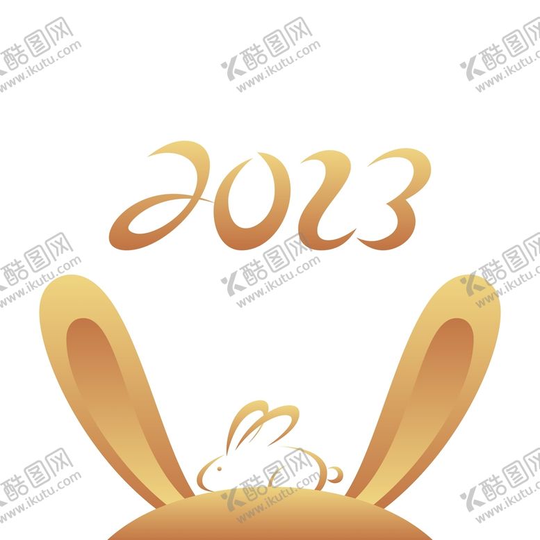 编号：75655310240750521683【酷图网】源文件下载-兔年金色金属兔子