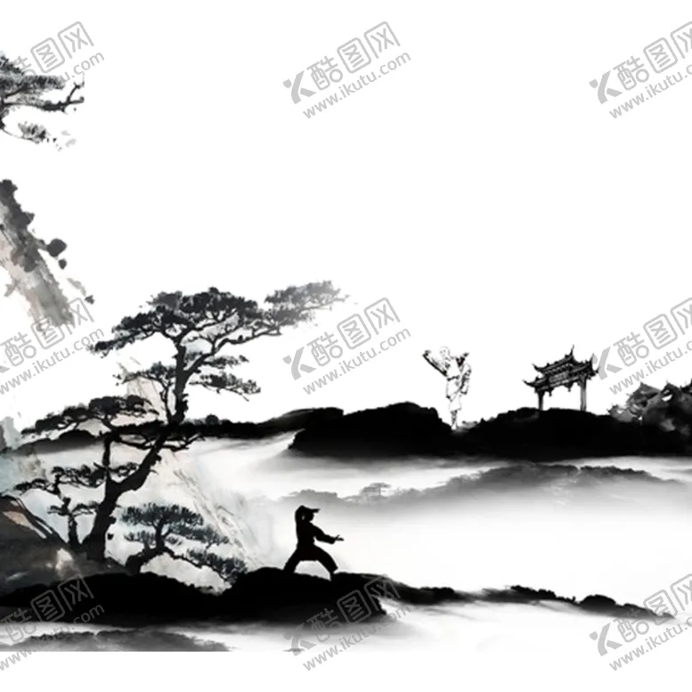 编号：27013006240116137884【酷图网】源文件下载-水墨中国风迎客松