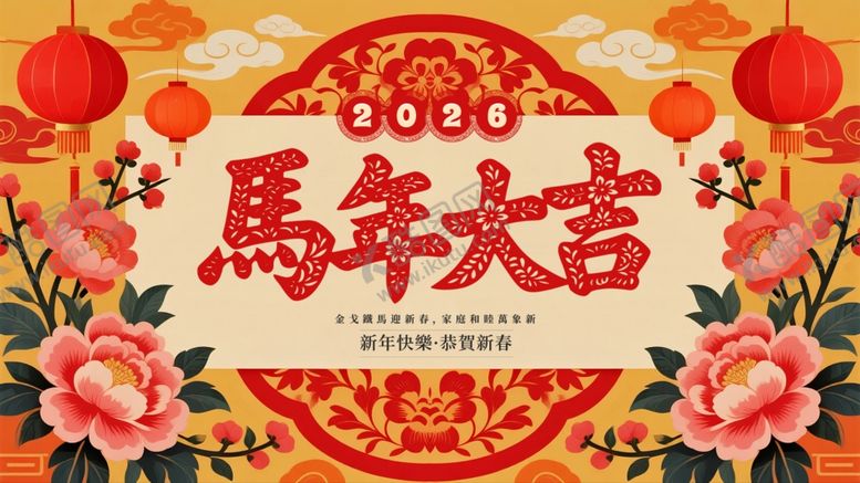 编号：61178711021648431112【酷图网】源文件下载-马年大吉喜庆节日插画