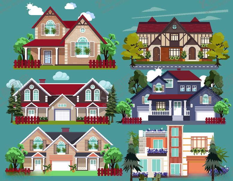 编号：50532210040547245702【酷图网】源文件下载-6款创意私人住宅设计