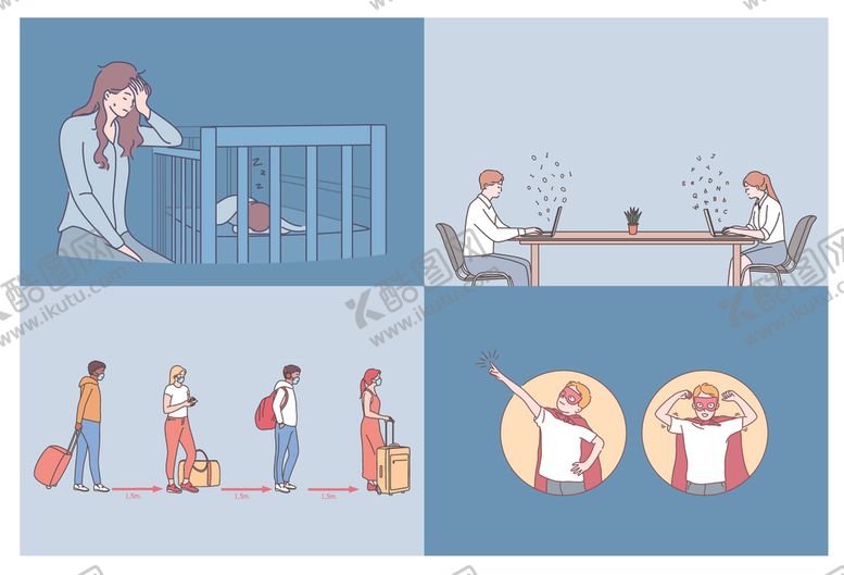 编号：66863709270109583629【酷图网】源文件下载-家庭日常场景插画