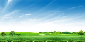 蓝天白云绿草地
