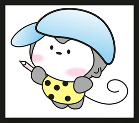 手绘卡通小猴动画动物