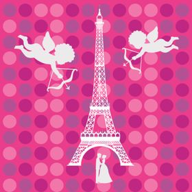 情侣卡通小人心形设计背景爱心