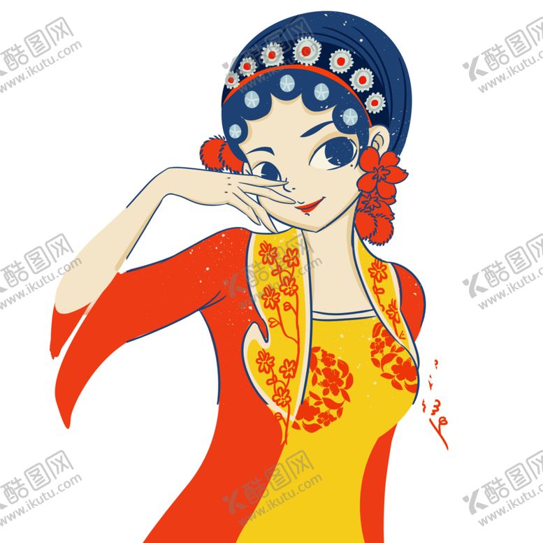 编号：77290605070703443840【酷图网】源文件下载-国潮人物手绘