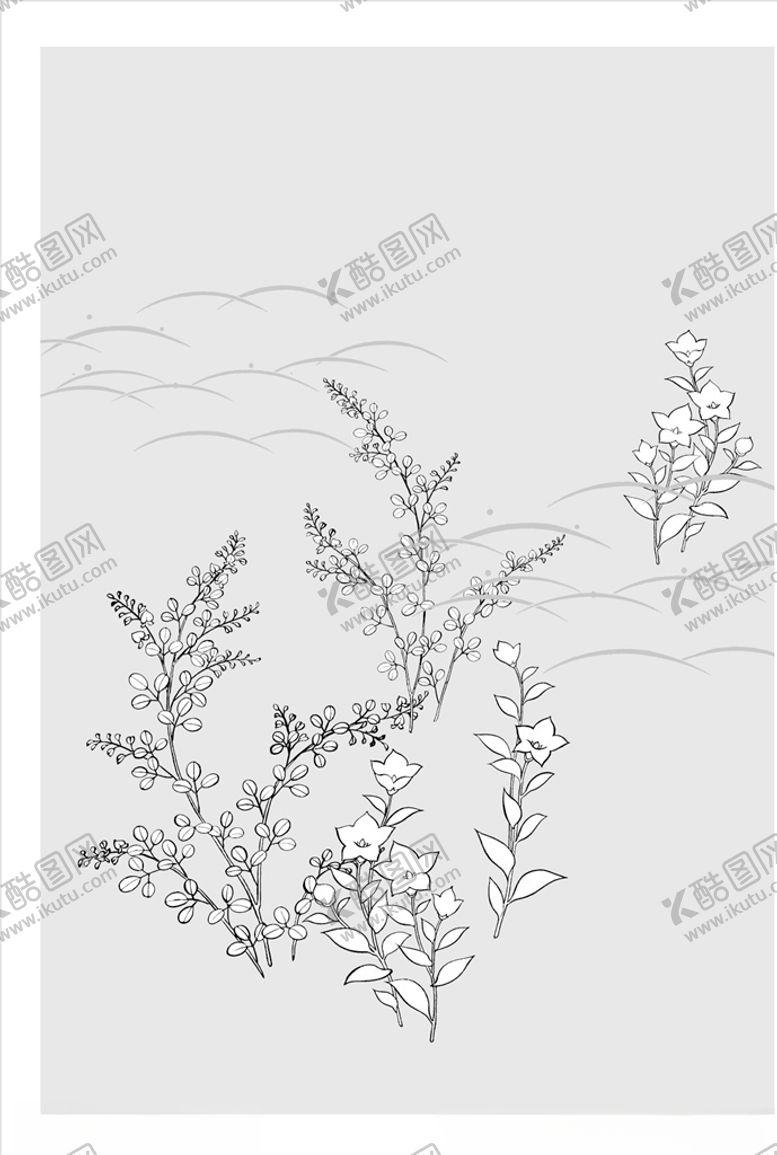 编号：81581807030623099628【酷图网】源文件下载-线描花朵