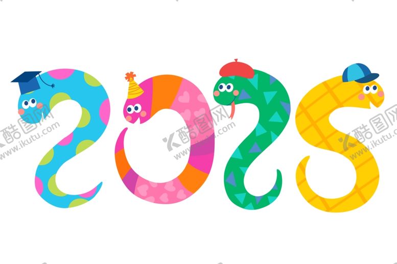 编号：25403602041548004329【酷图网】源文件下载-蛇年卡通数字
