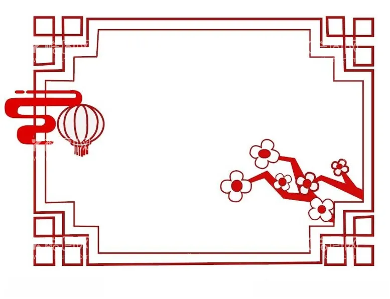 编号：87184702140000428214【酷图网】源文件下载-红色灯笼复古边框矢量