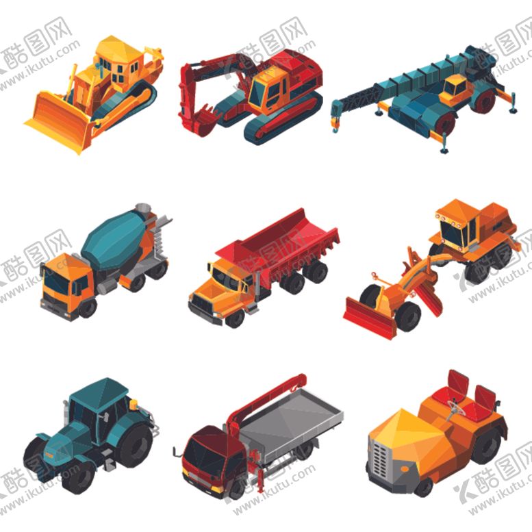 编号：39534109271119597709【酷图网】源文件下载-重工业机械车施工车