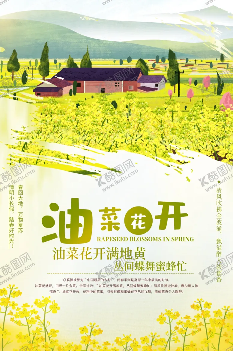 编号：41851005060420544134【酷图网】源文件下载-唯美油菜花开宣传海报