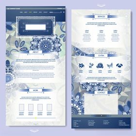 蓝白中式风格网页设计模板