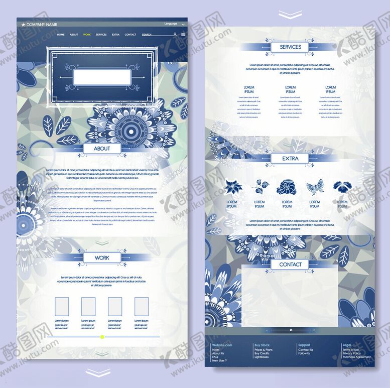 编号：38709004050208307941【酷图网】源文件下载-蓝白中式风格网页设计模板