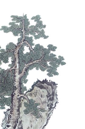 水墨中国风迎客松