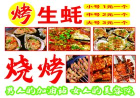 烧烤插画价格灯箱