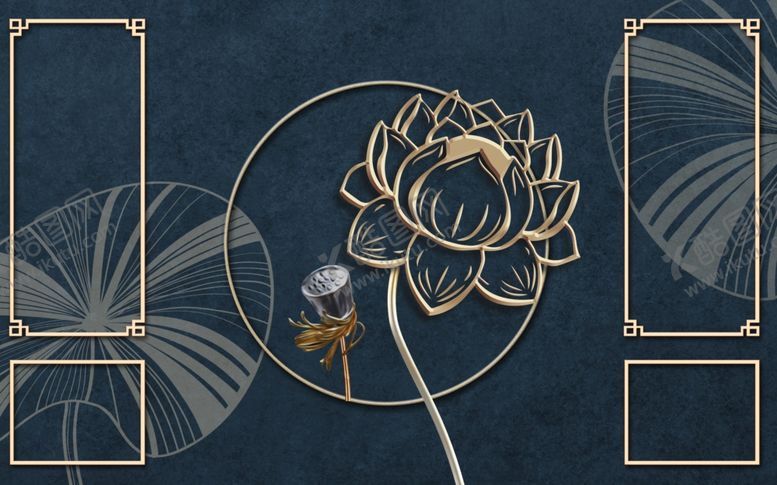 编号：89146609261639325180【酷图网】源文件下载-新中式背景墙