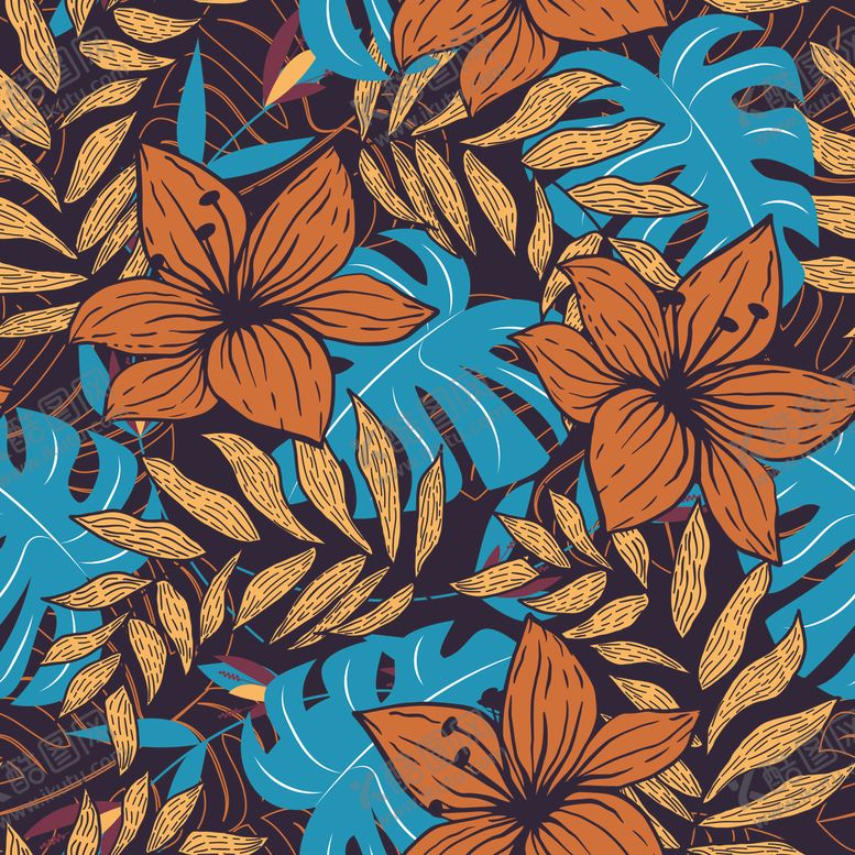 编号：61627611010705354999【酷图网】源文件下载-叶子花纹