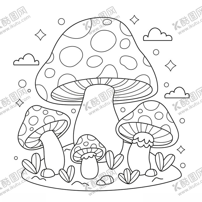 编号：72454402190916285649【酷图网】源文件下载-手绘卡通儿童填色线稿