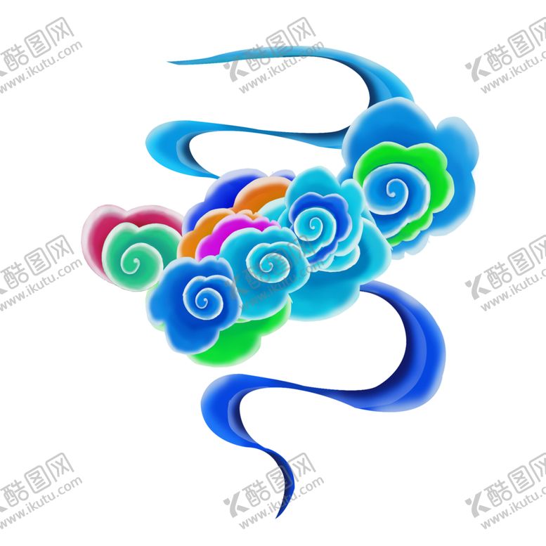 编号：36069706181055553951【酷图网】源文件下载-彩色祥云元素