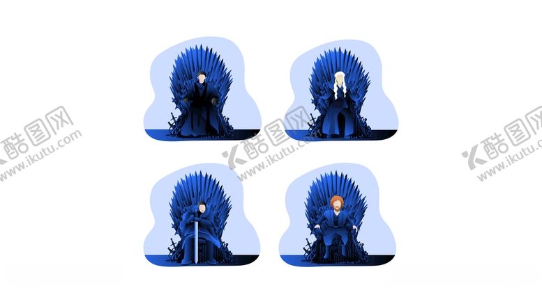 编号：27606009190120192029【酷图网】源文件下载-权力者游戏人物Ai矢量插画