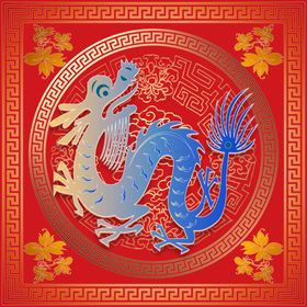 喜庆窗贴龙过年火爆海报