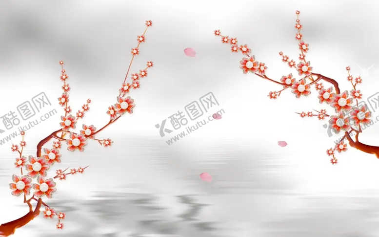 编号：26822106240428161632【酷图网】源文件下载-花卉背景墙