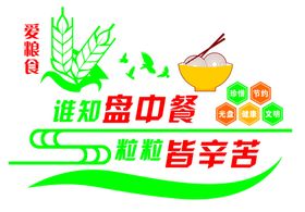 食堂文化墙爱粮食