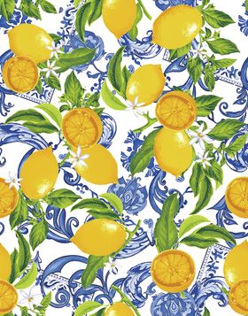 柠檬花卉图案背景设计