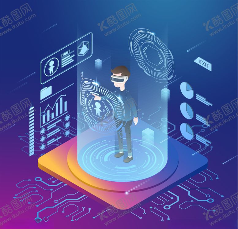 编号：33989105100906038771【酷图网】源文件下载-2.5D科技插画