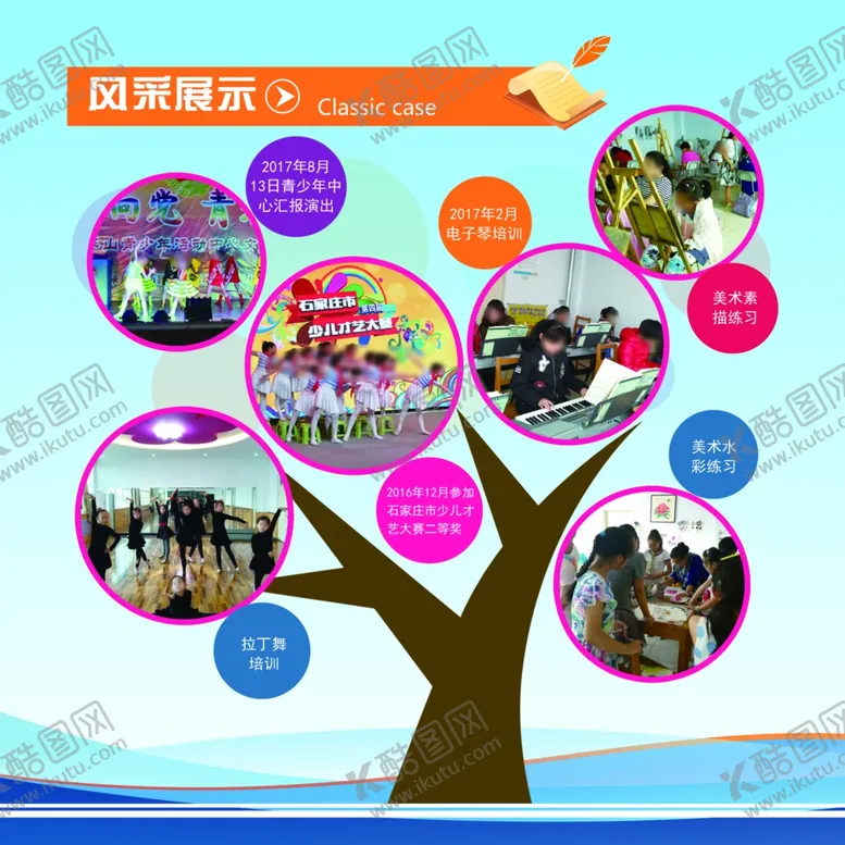 风采展示板模板高清分层学校板照片排版