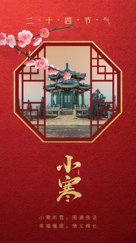 24节气大寒海报促销背景广告