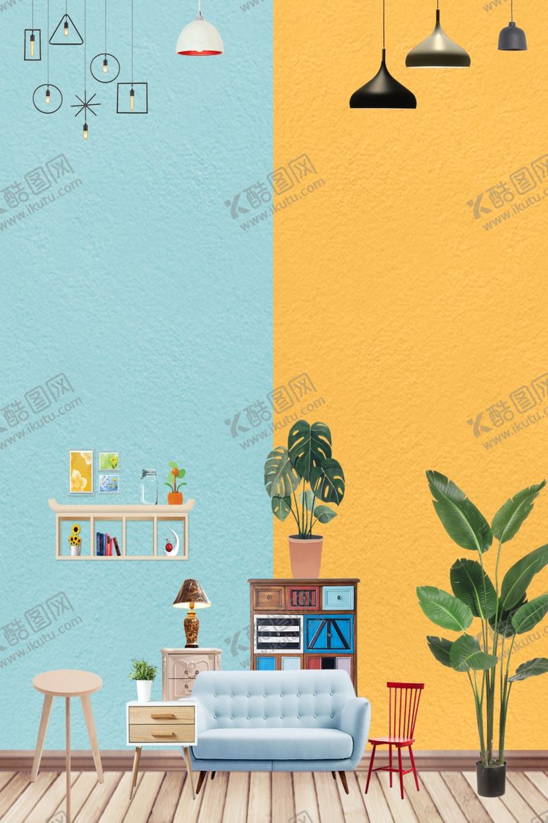 编号：28954509280447057205【酷图网】源文件下载-家具优惠促销海报背景