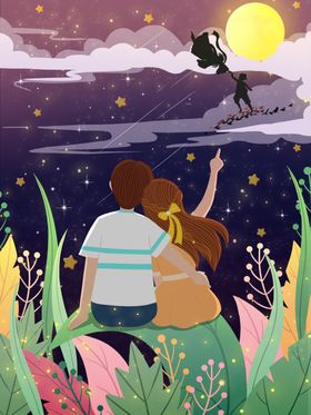 创意卡通插画图案温馨节日