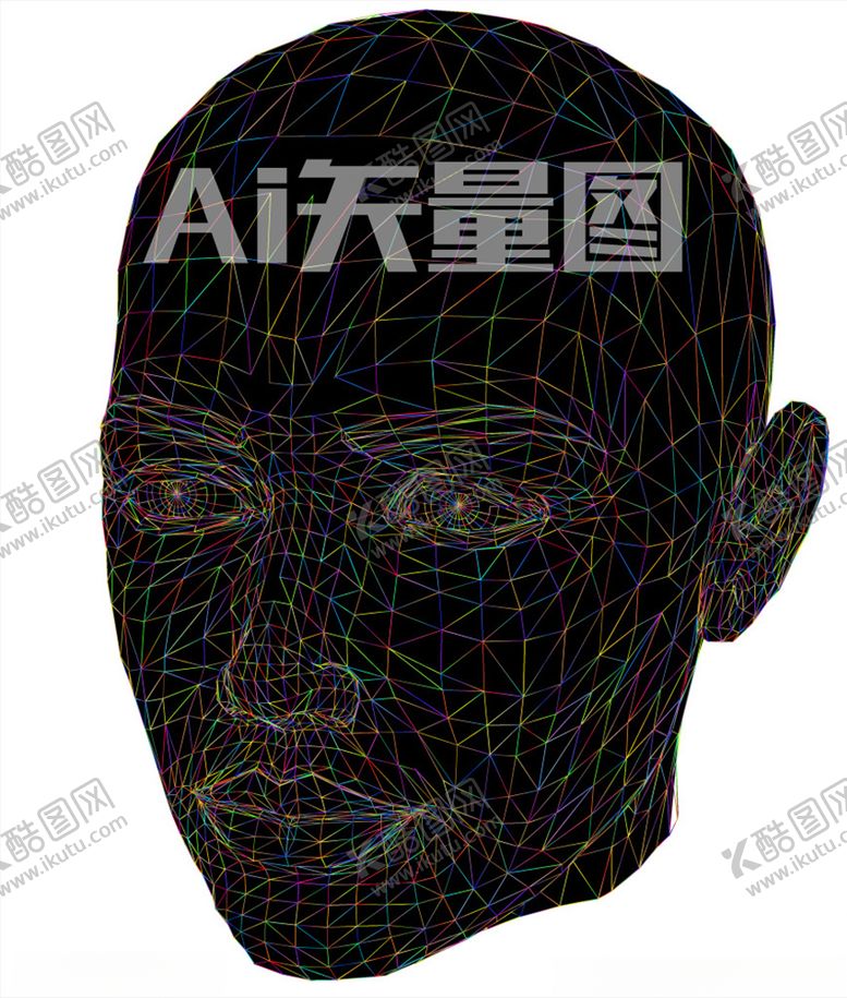 人像人头人工智能头科幻点线面素材创意图片