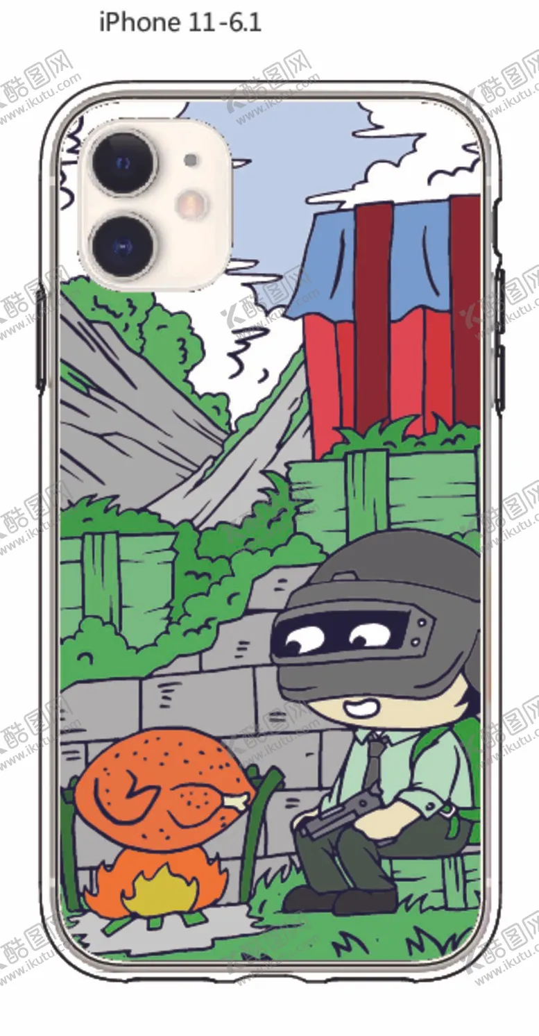 编号：05841309290624248419【酷图网】源文件下载-创意手机壳效果图 吃鸡游戏