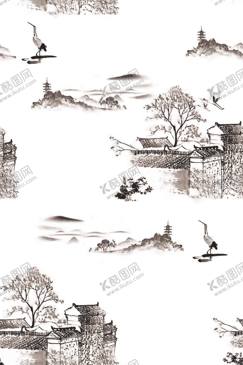 编号：15533502201334429899【酷图网】源文件下载-水墨花