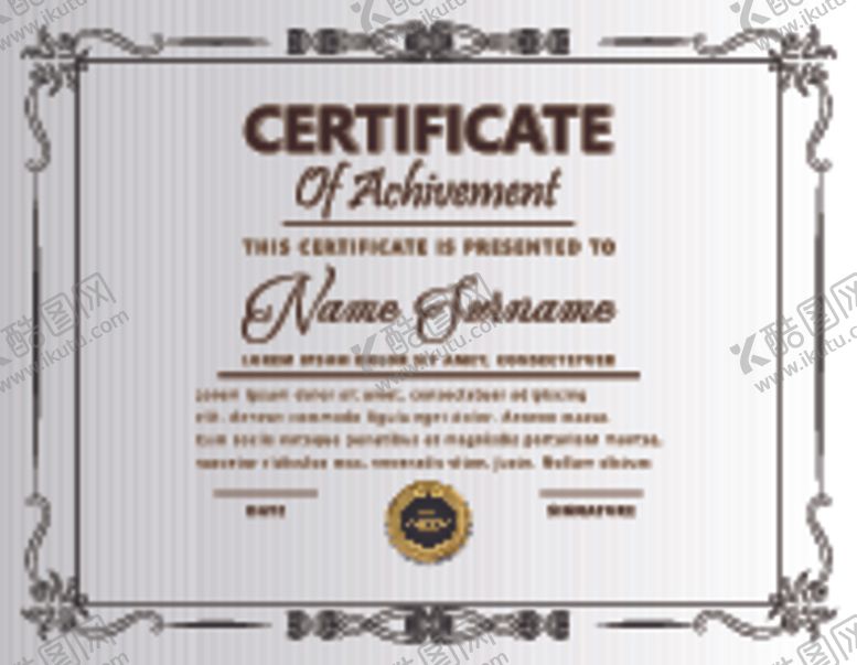 编号：69579810111305592981【酷图网】源文件下载-证书模板